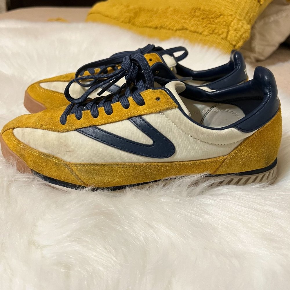 Treton Rawlins 2 Leather Blue Tan White Sneaker Tennis Shoe Size 8